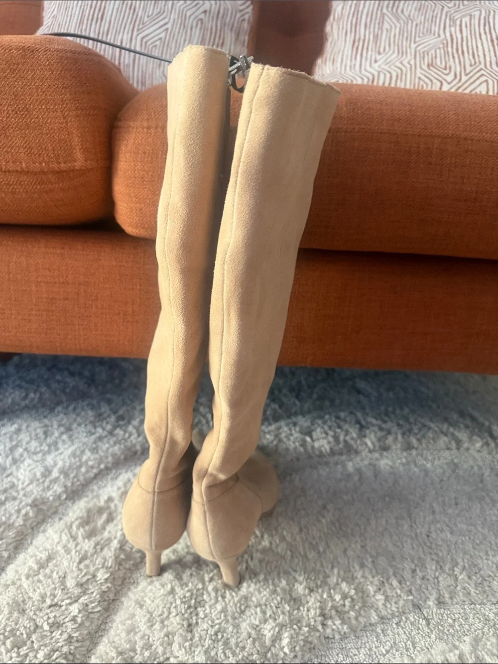 Dolce Vita Beige Suede Over-the-Knee Boots